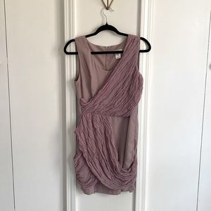 ESLEY size S mauve draped mini dress